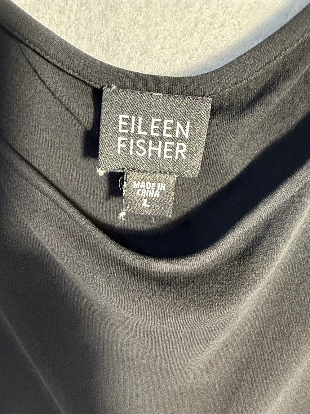Eileen Fisher Black Relaxed Scoop Neck Tank - Picture 2 of 7